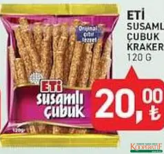 ETİ SUSAMLI ÇUBUK KRAKER 120 G